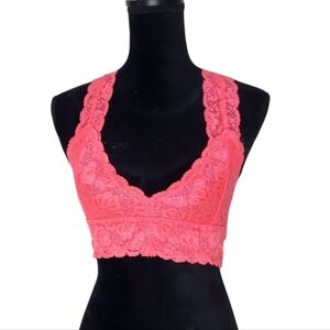 5/$15 Mango USA Vibrant Coral Pink Lace Bralette